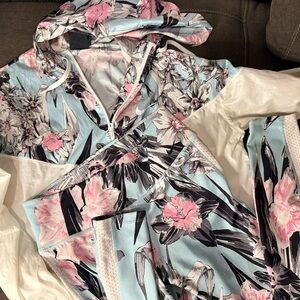 Nike Floral Hooded Windbreaker Jacket with matching leggings